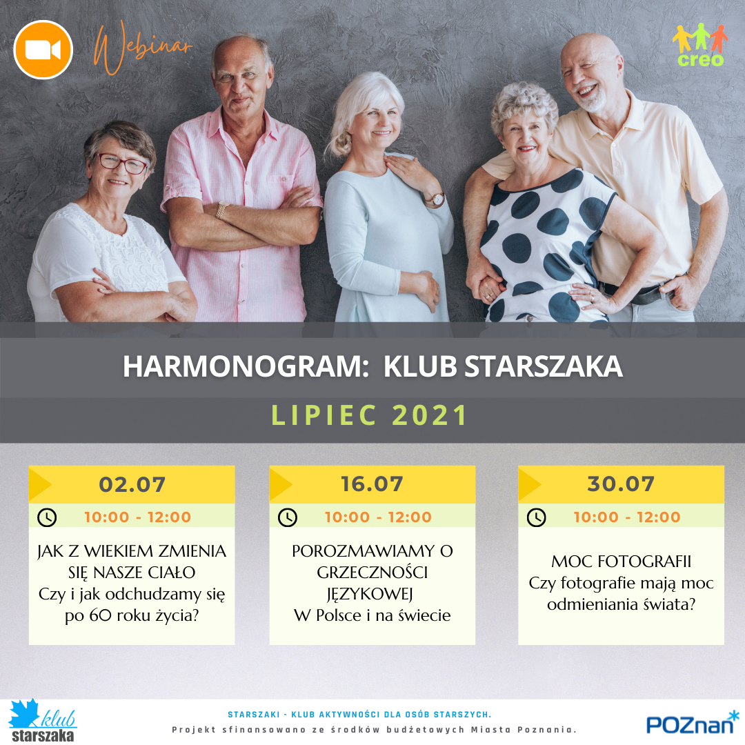 Harmonogram: Klub Starszaka Lipiec 2021